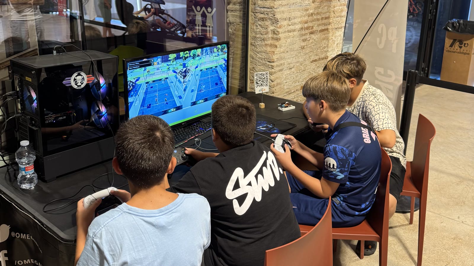 Kids playing Padel Rivals at an Omega World Games event in the summer of 2026